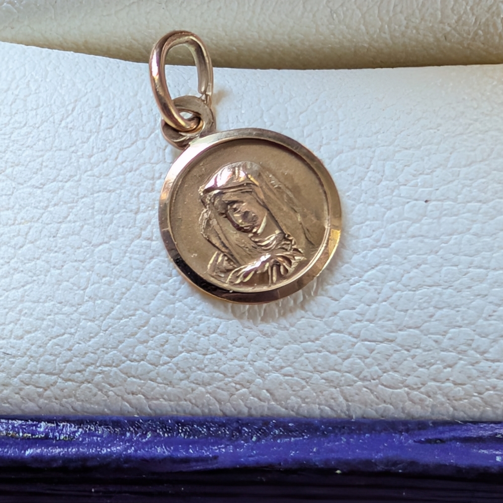 Gold Mother Mary Charm